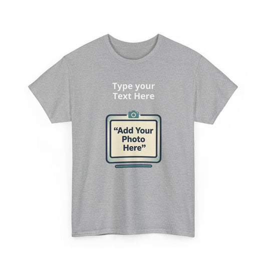 Customize Your Own (Adult) Heavy Cotton Tee — Personalized Image or Text T-Shirt
