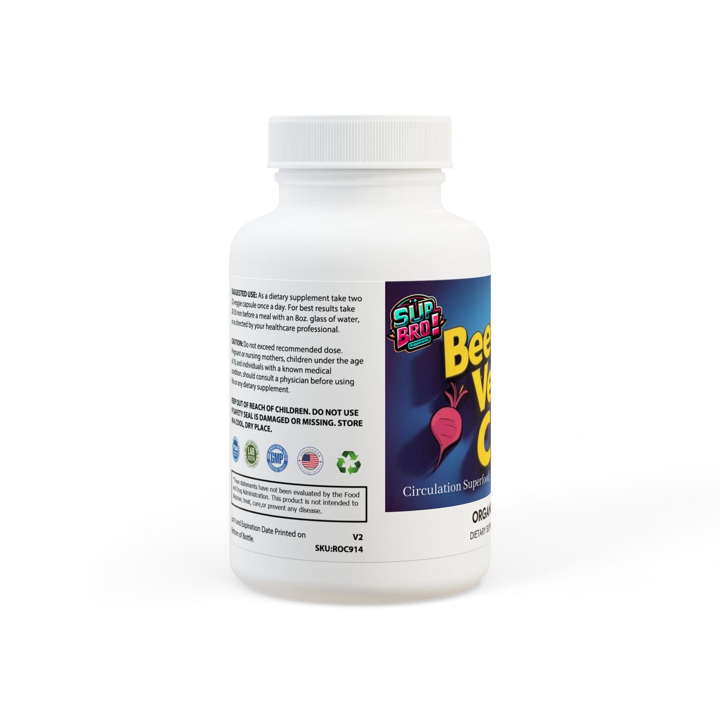 Beetroot Veggie Caps, Sup Bro Supplement (60 Capsules)