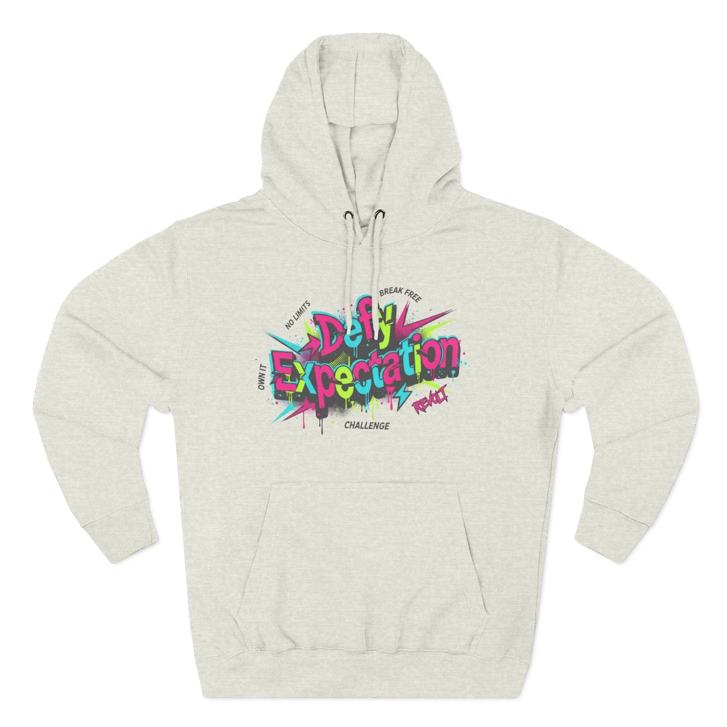 Expectation vs Reality Hoodie — Retro 90s Graffiti 'Defy Expectation' Pullover