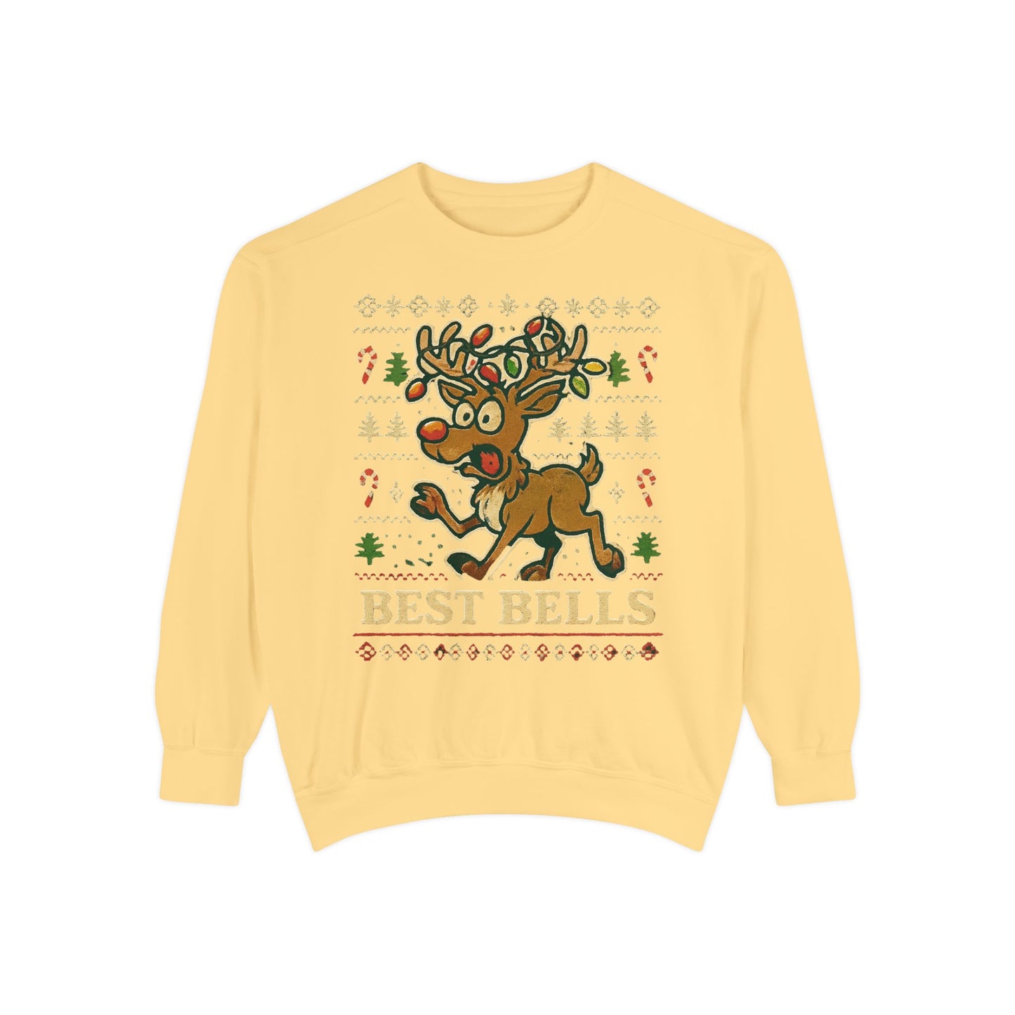 Best Bells Reindeer Sweatshirt Unisex Garment-Dyed Sweatshirt