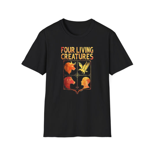 Four Living Creatures, Graphic T-Shirt, Unisex Style, Nature Lovers Gift, Casual Wear, Unique Art
