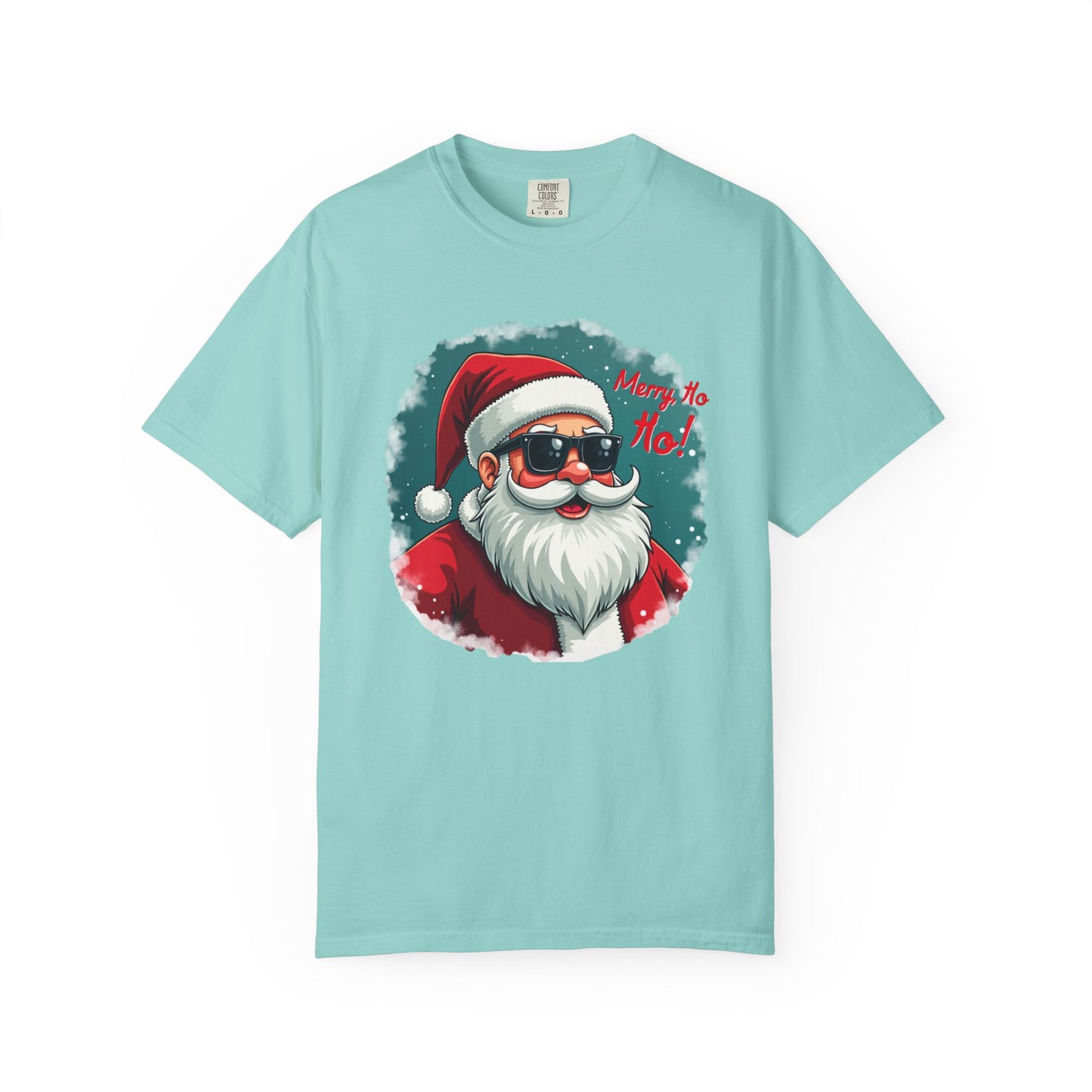 Santa Sunglasses T-Shirt — "Merry Ho Ho!" Cool Retro Christmas Tee