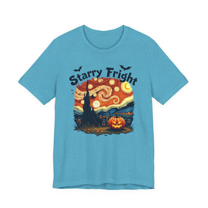 Starry Fright Halloween Tee, Unisex Ghost Graphic Shirt, Spooky Fall Fashion, Halloween Costume Tee, Pumpkin Art T-Shirt, Gift for [...]