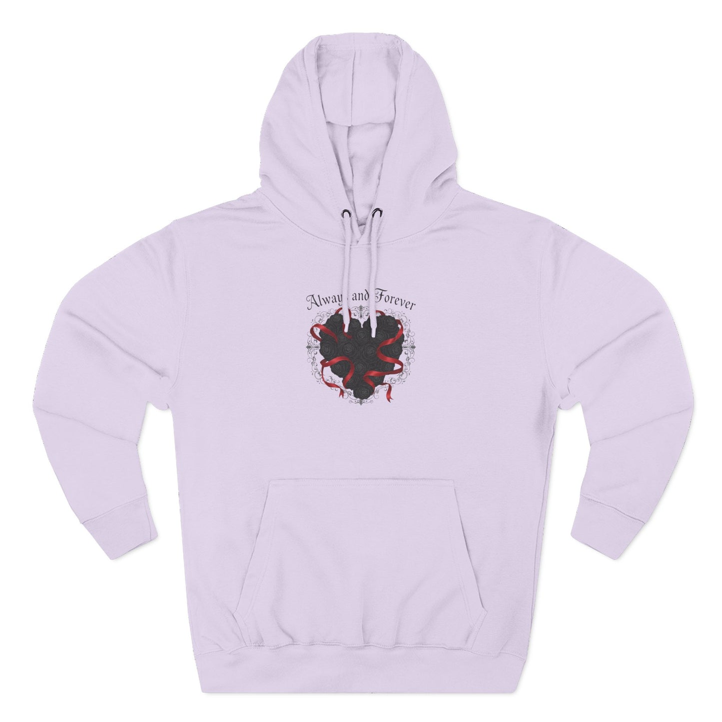 Rose Heart Hoodie — "Always and Forever" Gothic Floral Fleece Pullover