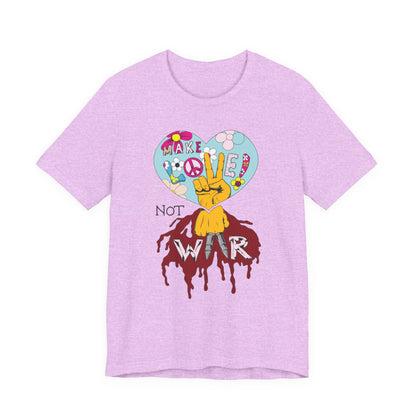 Make Love Not War, unisex Jersey Short Sleeve Tee