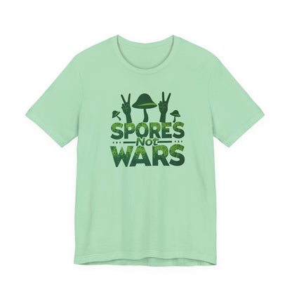 Spores Not Wars - Eco-Friendly Statement Shirt, Casual Wear, Gift for Nature Lovers, Unique Graphic Tee, Sustainable Fashion - Psychonaut Swag