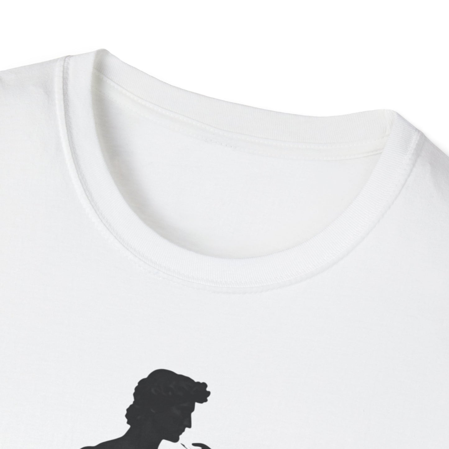 Statue with Clover Leaf — Classic Michelangelo David Silhouette Tee