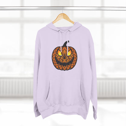 Pumpkin Mandala Hoodie — Halloween Jack-O'-Lantern Fleece Pullover
