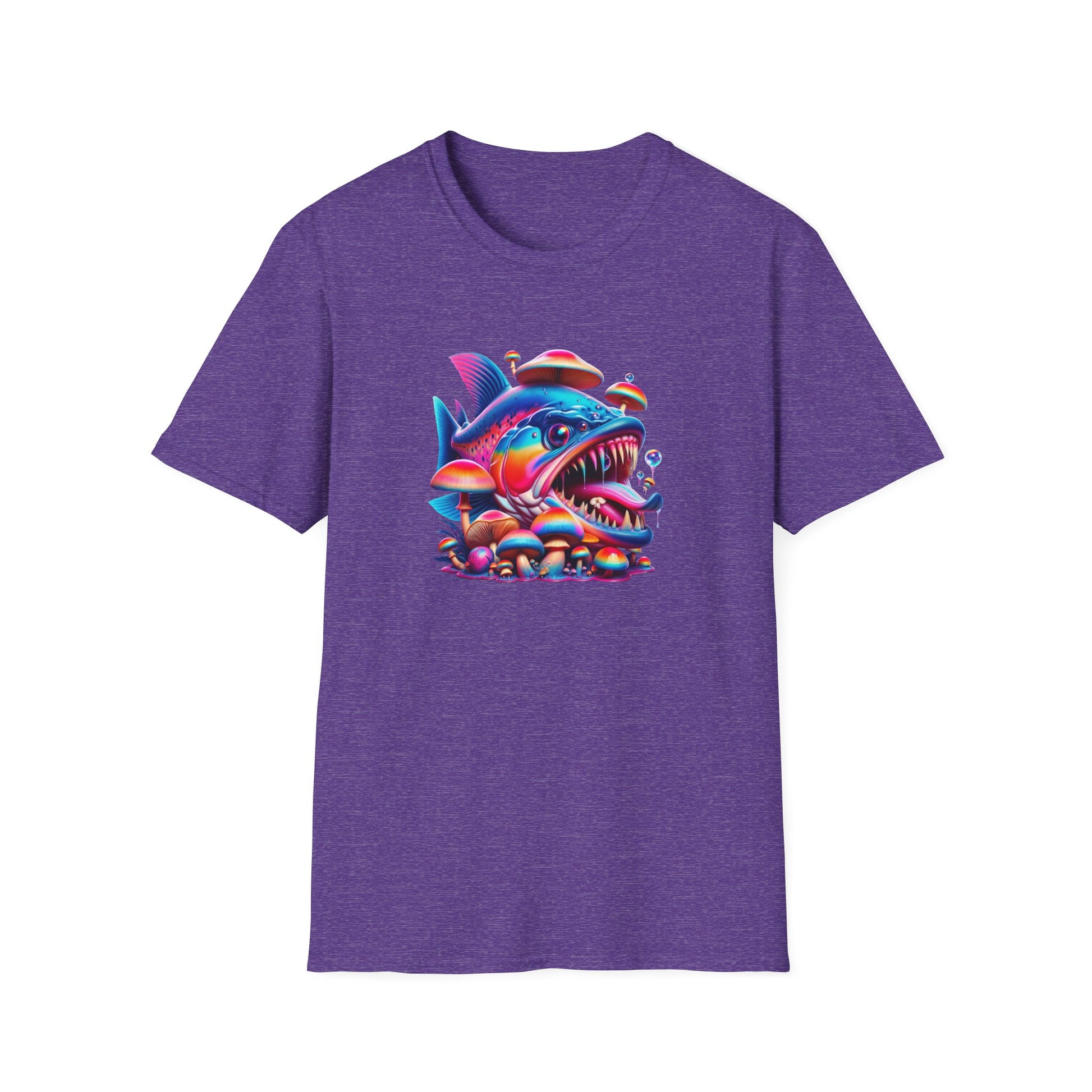 Piranha with Shrooms, Unisex Softstyle T-Shirt - Psychonaut Swag