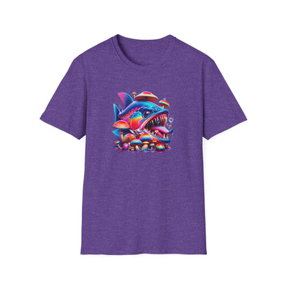 Piranha with Shrooms, Unisex Softstyle T-Shirt - Psychonaut Swag