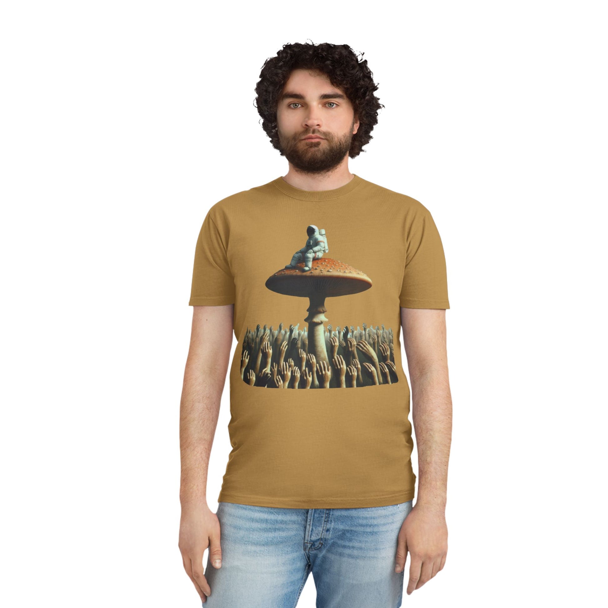 Astronaut on Mushroom, T-Shirt Psychedelic Explorer Unisex Faded Shirt - Psychonaut Swag