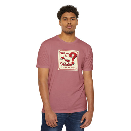 Valentine Question Mark T-Shirt — "Will You Be My Valentine?" Retro Design