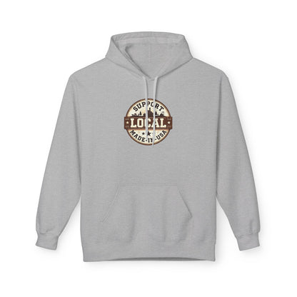 Support Local Hoodie — “Support Local Made in USA” Vintage Badge Pullover