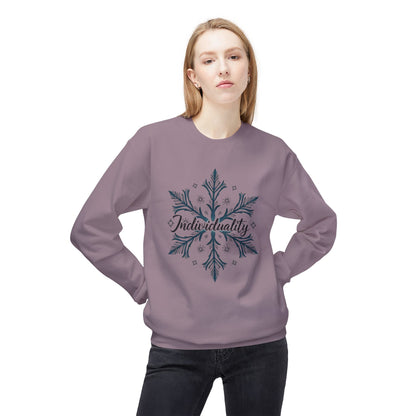 Individuality Crewneck Sweatshirt — Floral Snowflake Graphic