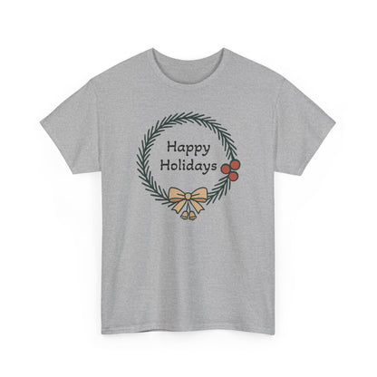 Happy Holiday Wreath, Unisex Heavy Cotton Tee