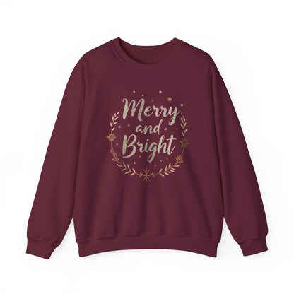Merry and Bright Crewneck Sweatshirt — Holiday Christmas Sweatshirt