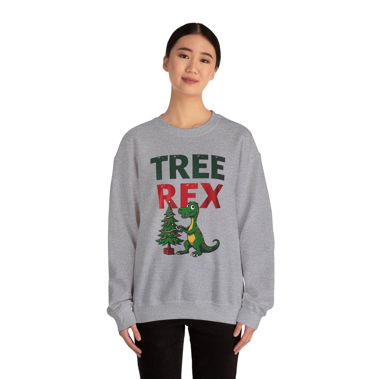 Tree Rex Christmas Sweatshirt — Funny Dino Holiday Crewneck