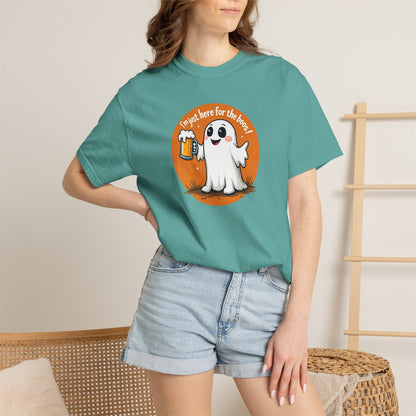 Halloween Ghost Beer T-Shirt — "I’m Just Here for the Boos" Cute Spooky Tee