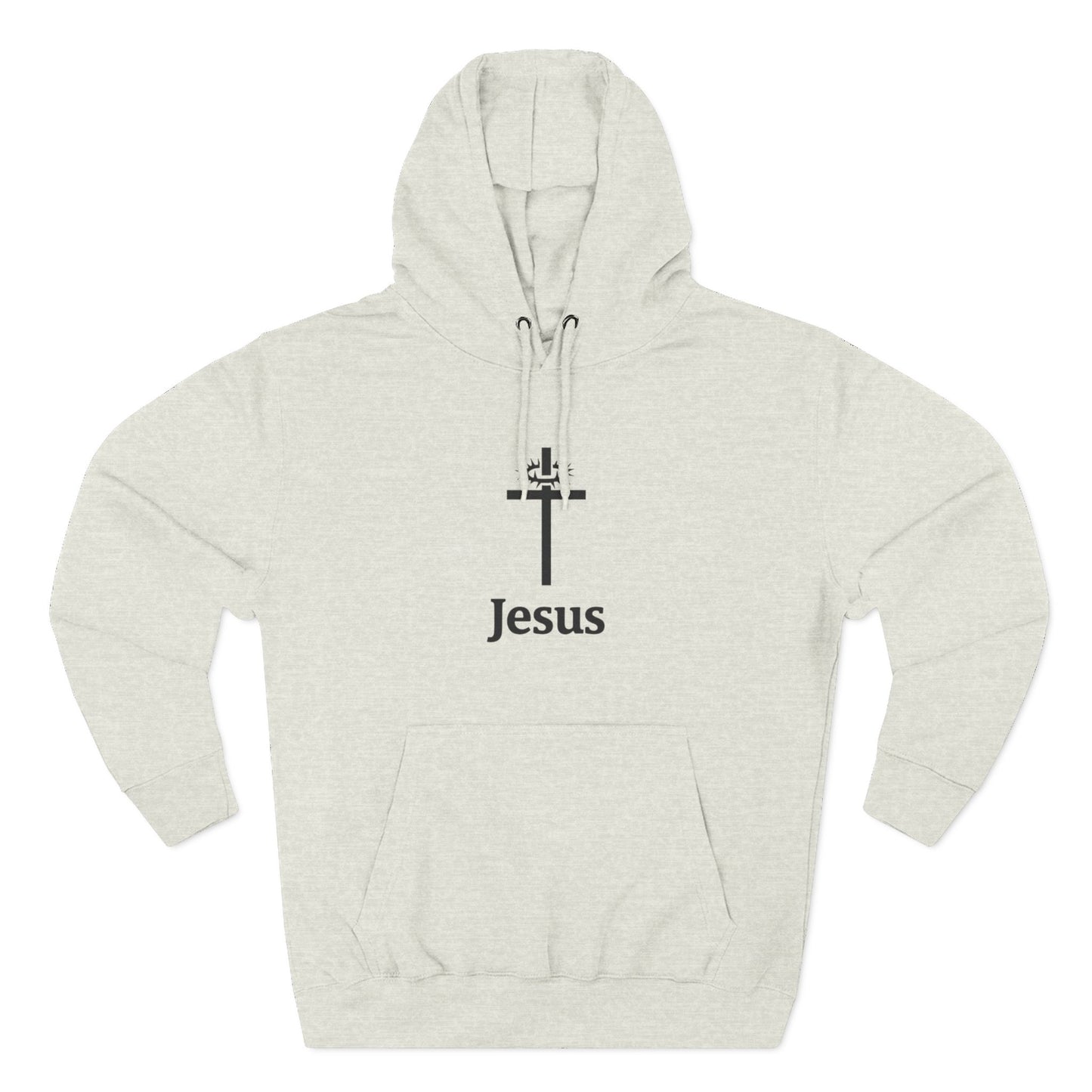 Jesus Cross Minimalist Hoodie — Faith Graphic Fleece Pullover