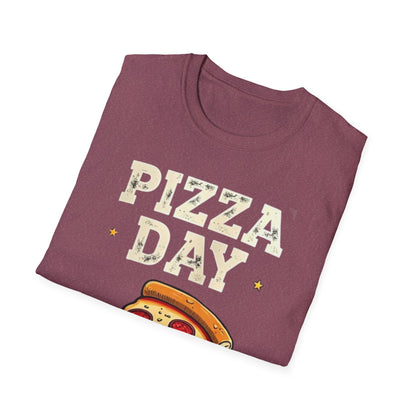 Pizza Day Unisex Softstyle T-Shirt | Fun Foodie Shirt for Pizza Lovers, Casual Wear, Gift for Food Enthusiasts, Celebration Apparel