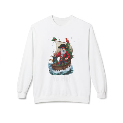 Santa Pirate, Yo Ho, Crewneck Sweatshirt — Nautical Christmas Holiday Sweater