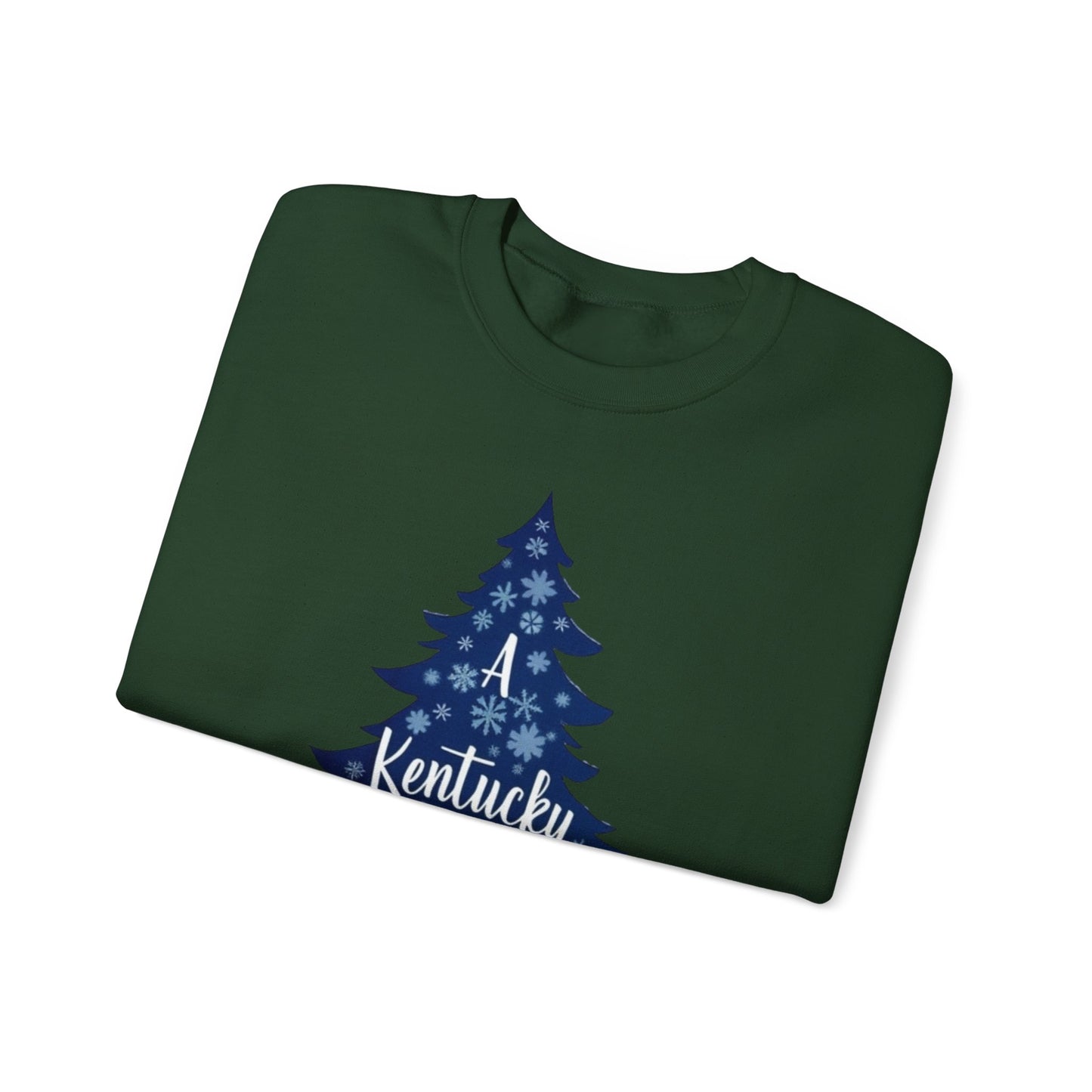 Kentucky Christmas Sweatshirt — Blue Plaid Tree Holiday Crewneck