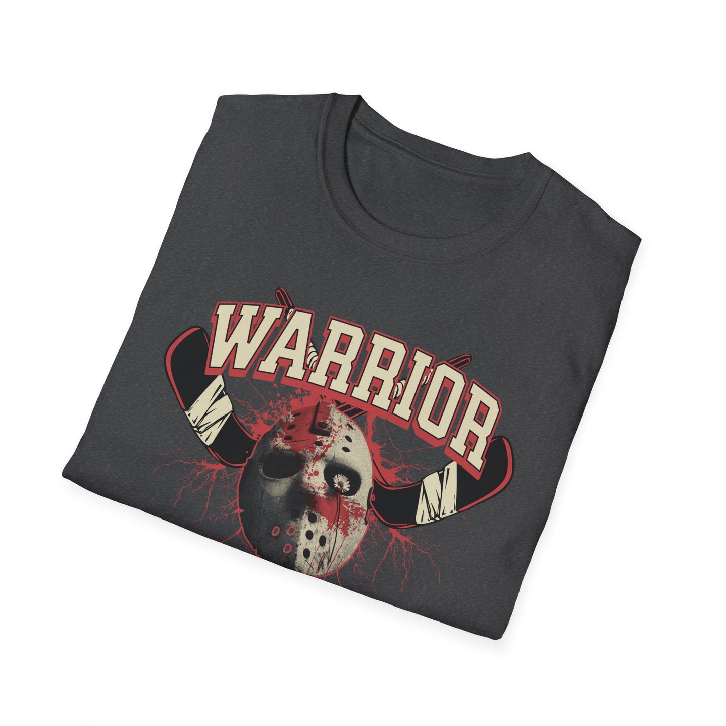 Warrior Hockey Mask T-Shirt — Vintage Sports Skull Design