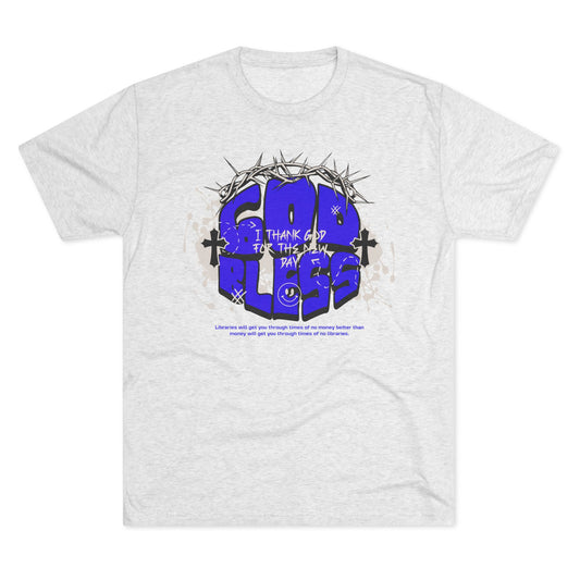 God Bless graphic, Unisex Tri-Blend Crew Tee