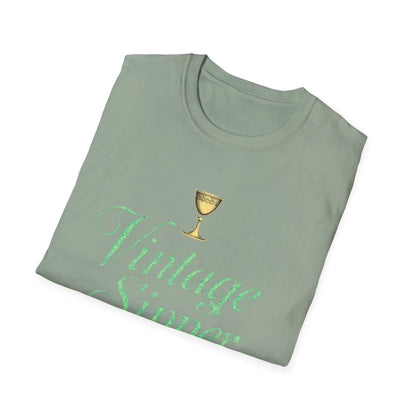 Vintage Sipper Unisex Softstyle T-Shirt, Casual Wear, Gift for Wine Lovers, Bar Night, Vintage Inspired Apparel - Psychonaut Swag
