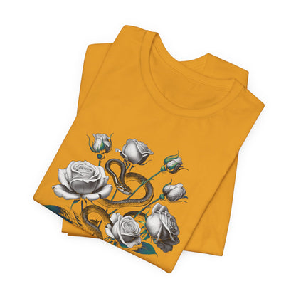 Rose and Snake Graphic Tee – Gothic Floral Vintage Shirt