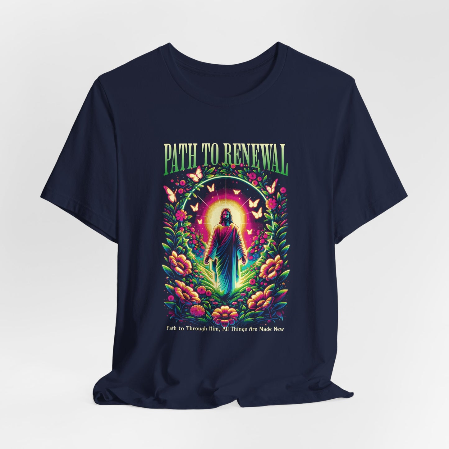 Path to Renewal T-Shirt — Spiritual Jesus Graphic Tee ("Path to Renewal")