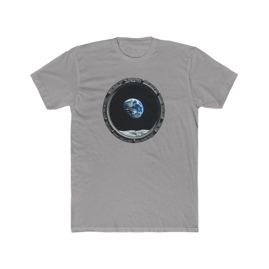 Earth view, Space-Inspired Unisex Cotton Crew Tee, Perfect for Astronaut Lovers, Casual Wear, Gift for Space Enthusiasts, Earth Day Celebration, [...] - Psychonaut Swag