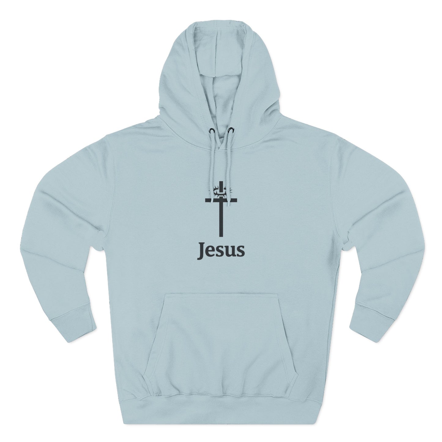 Jesus Cross Minimalist Hoodie — Faith Graphic Fleece Pullover