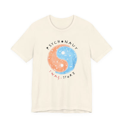 Psychedelic Yin Yang Graphic Tee, Relaxed Fit Short Sleeve T-Shirt, Unisex Casual Wear, Gift for Psychonauts and Free Spirits