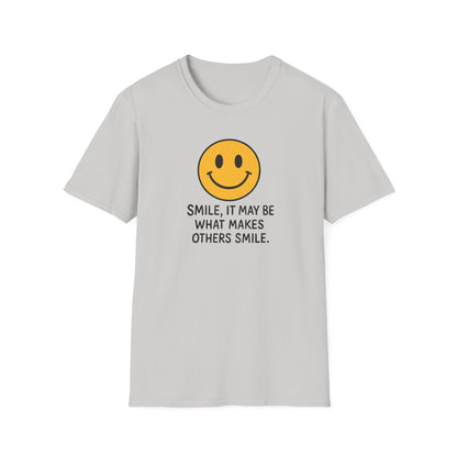 Smile Encouragement T-Shirt, Positive Vibes Tee, Unisex Graphic Shirt, Gift for Friends, Casual Wear, Everyday Comfort - Psychonaut Swag