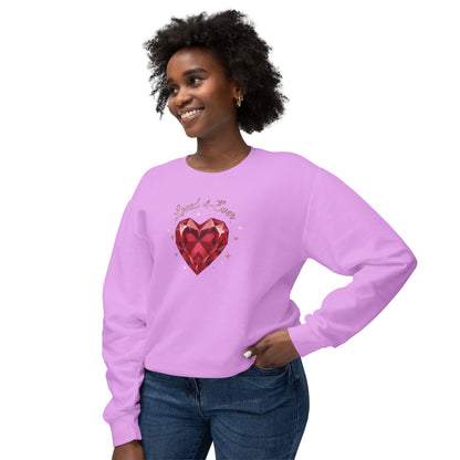 Love & Gems Sweatshirt — Red Heart Crystal Graphic Crewneck