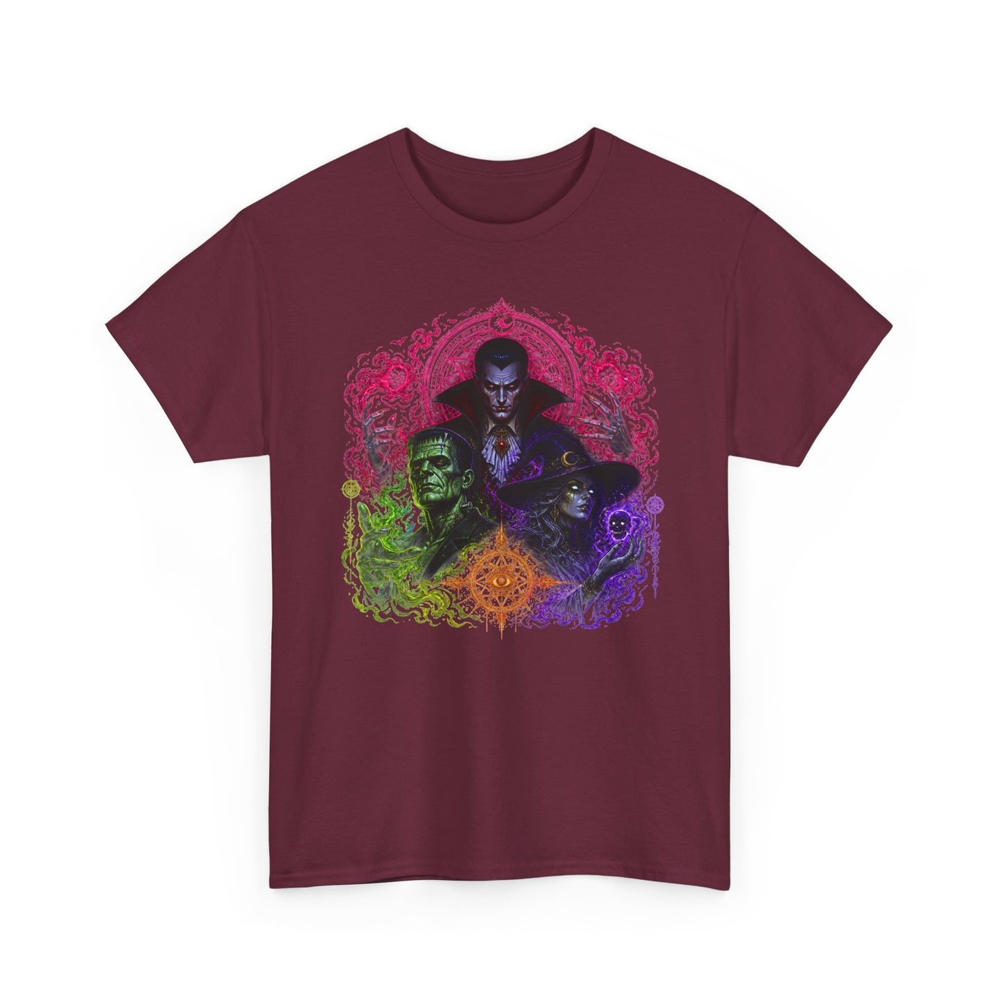 Mystic Vampire Trio T-Shirt — Gothic Rainbow Horror Art Tee