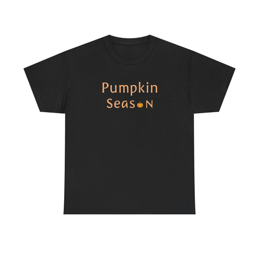 Pumpkin Season Unisex Heavy Cotton Tee, Fall Apparel, Halloween Shirt, Thanksgiving Tee, Cozy Autumn Fashion, Seasonal Wear