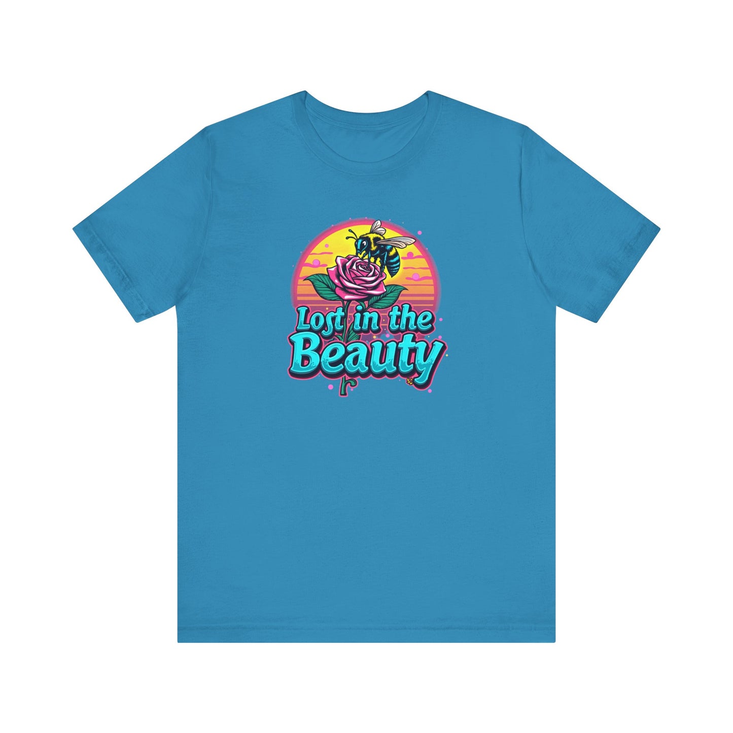 Lost in the Beauty Unisex Tee - Floral Graphic Short Sleeve Shirt - Psychonaut Swag