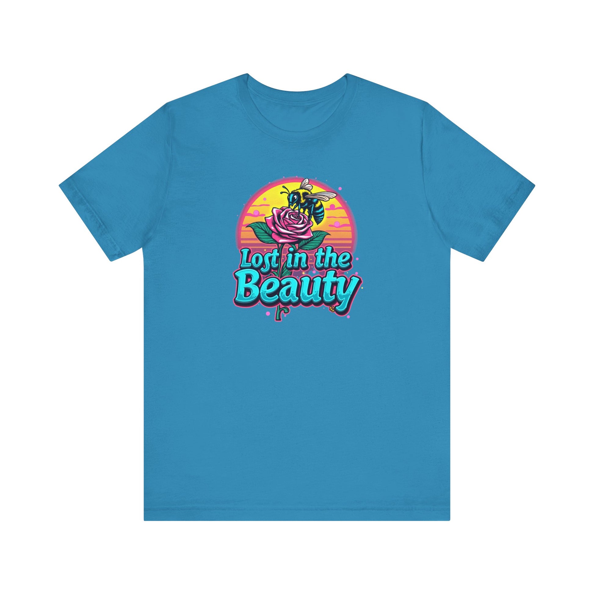Lost in the Beauty Unisex Tee - Floral Graphic Short Sleeve Shirt - Psychonaut Swag