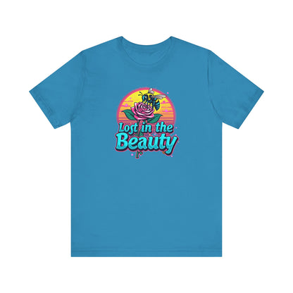 Lost in the Beauty Unisex Tee - Floral Graphic Short Sleeve Shirt - Psychonaut Swag