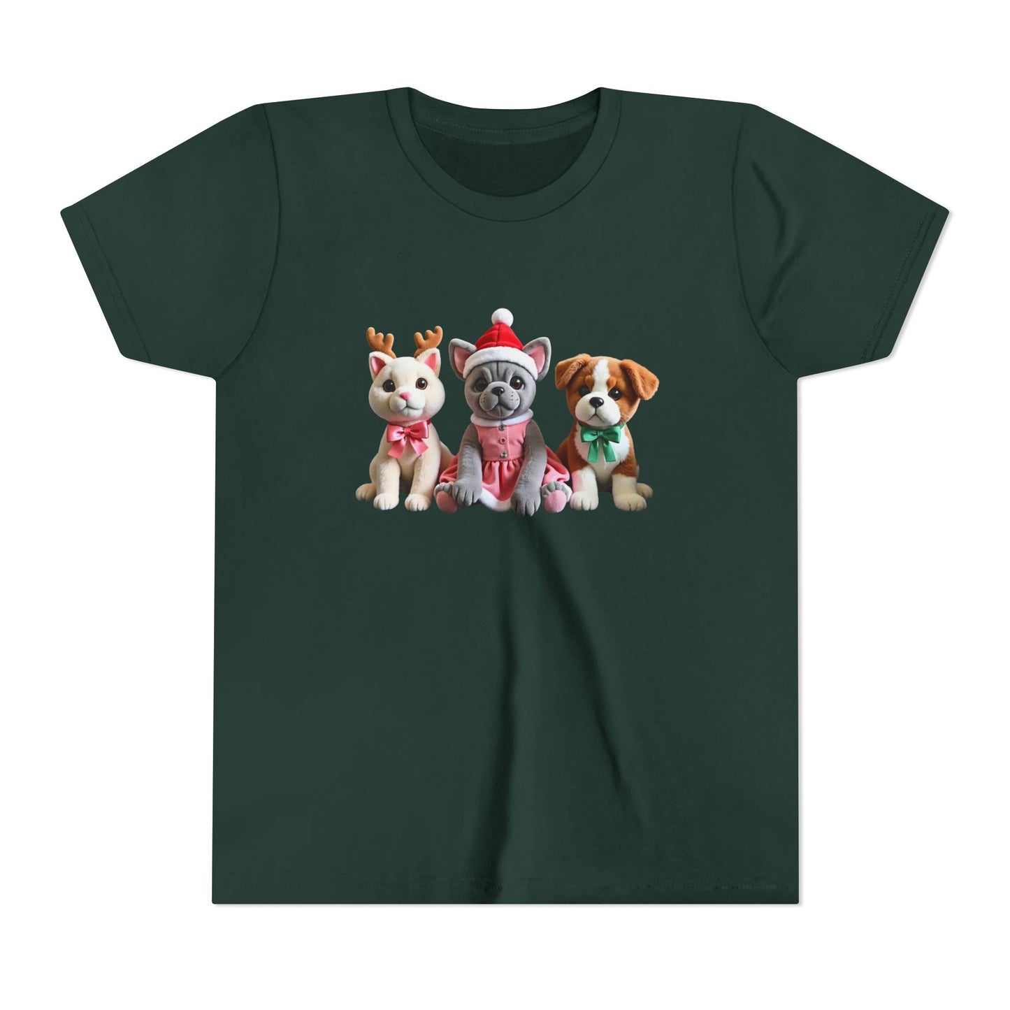 Kids Christmas Puppy Tee — Cute Festive Dogs in Santa Hats