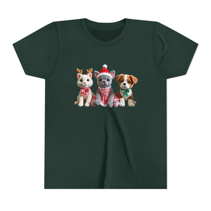 Kids Christmas Puppy Tee — Cute Festive Dogs in Santa Hats