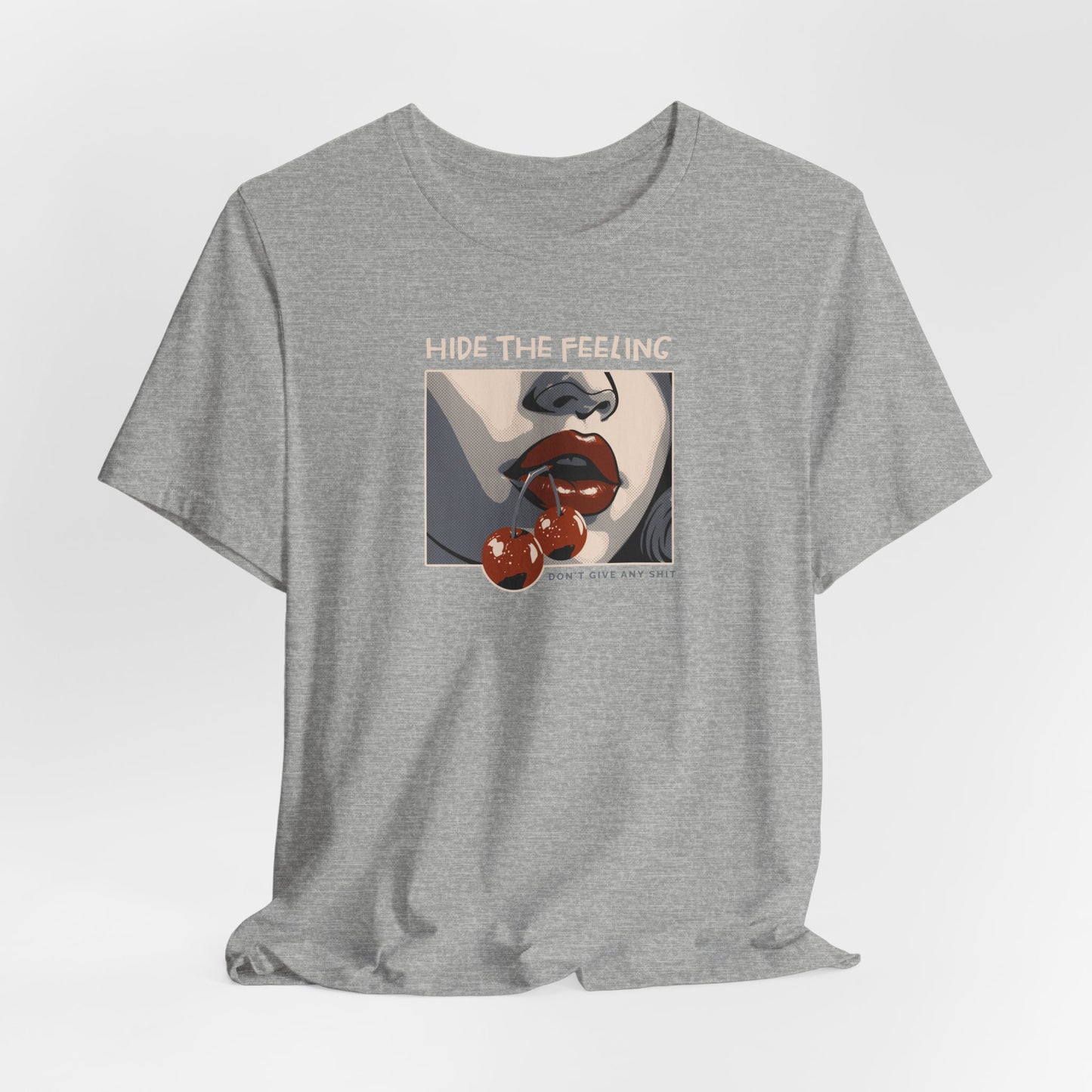 Hide the feelings, Cherry Lips, Unisex Jersey Short Sleeve Tee