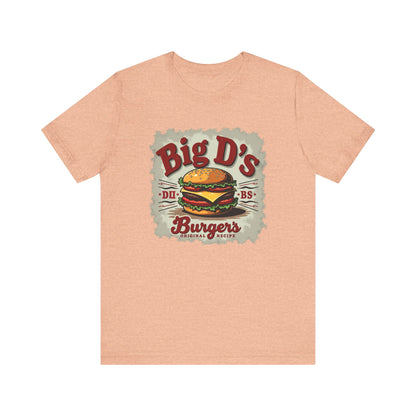 Big D's Burgers Unisex Jersey Tee - Fun Foodie Shirt, Casual Wear, Burger Lover Gift, Retro Fast Food T-Shirt, Summer BBQ Fashion - Psychonaut Swag