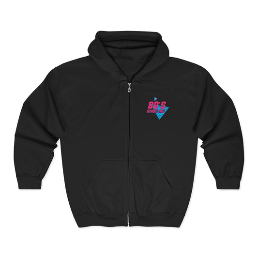 80’s Made me, retro game Unisex Heavy Blend™ Full Zip Hooded Sweatshirt - Psychonaut Swag