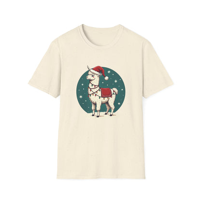 Christmas Llama T-Shirt — Cute Santa Hat Holiday Graphic Tee
