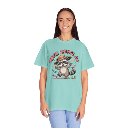 Trash Animal Joy Raccoon T-Shirt — Cute Candy-Loving Graphic Tee