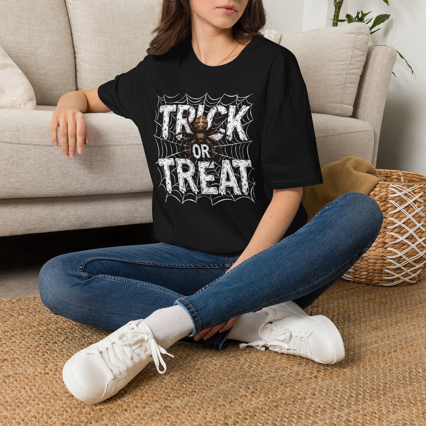 Trick or Treat Spider Tee — Halloween Graphic T-Shirt