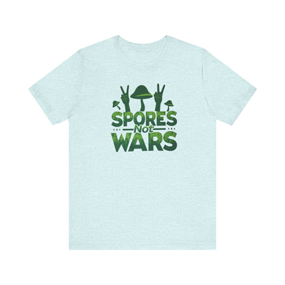 Spores Not Wars - Eco-Friendly Statement Shirt, Casual Wear, Gift for Nature Lovers, Unique Graphic Tee, Sustainable Fashion - Psychonaut Swag